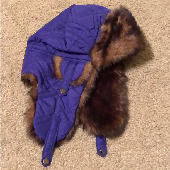 Purple Faux Fur Bomber Hat - Picture 2 of 2